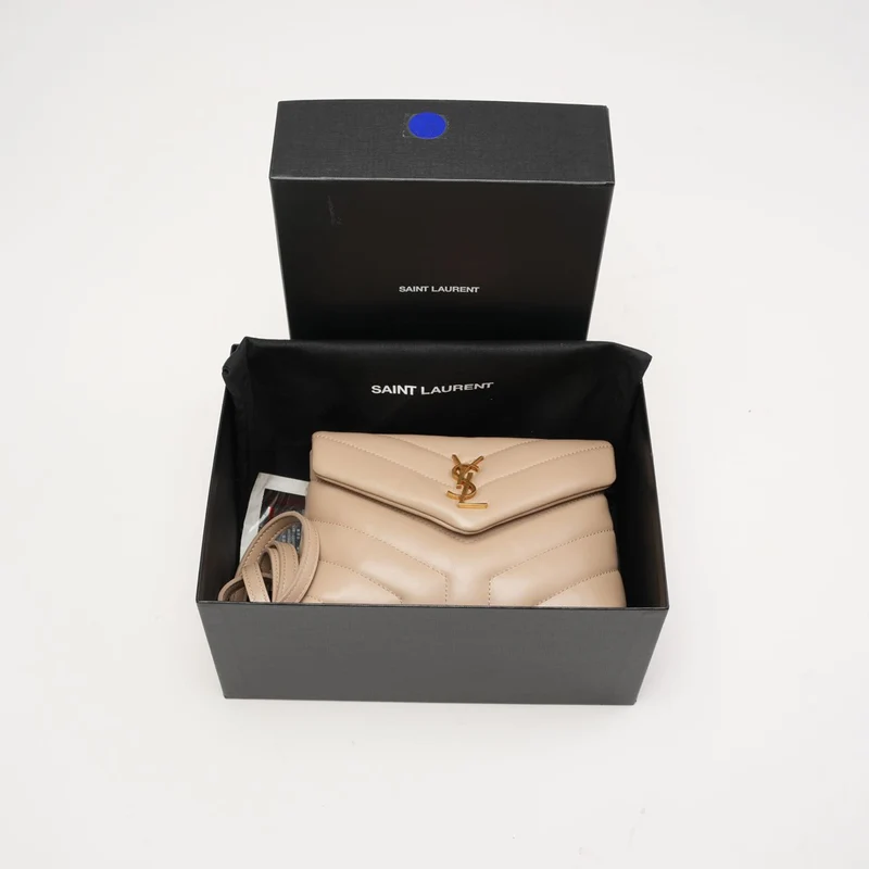 Saint Laurent LouLou Toy Crossbody Leder Dunkelbeige 2020