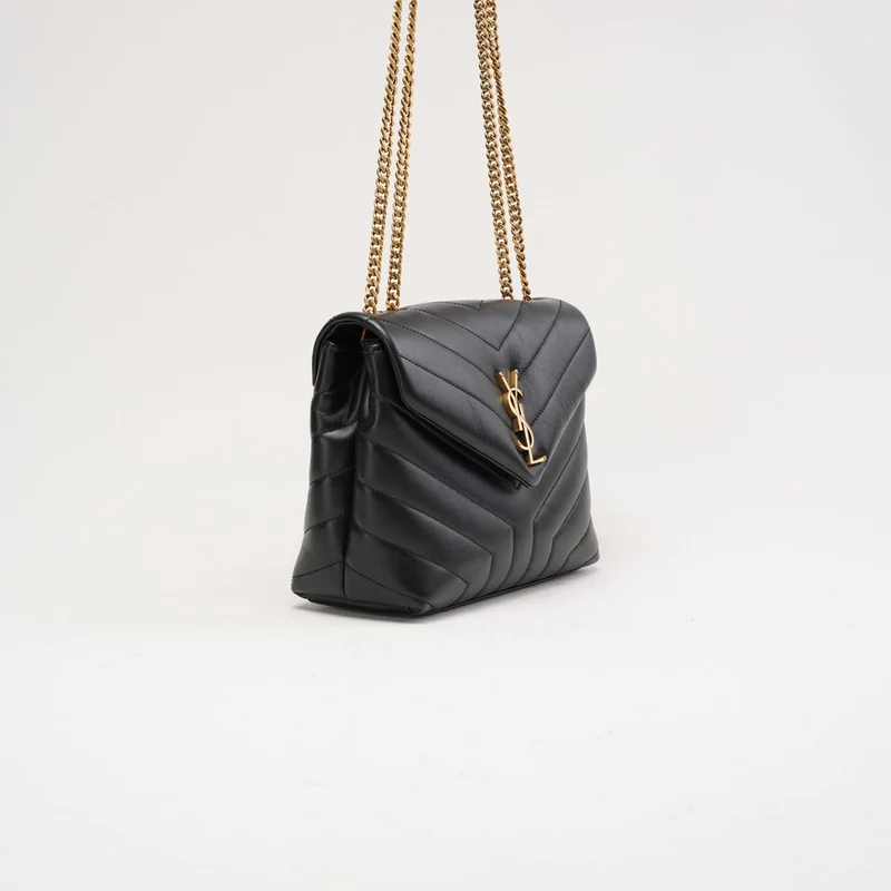 Saint Laurent Kleine LouLou Leder Schwarz 2023
