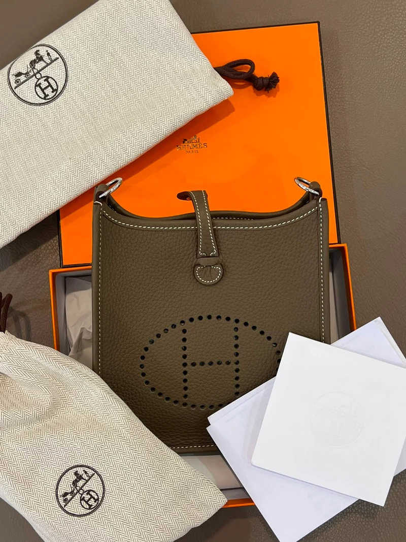 Hermès Evelyne 16 Étoupe Taurillon Clémence Leder Palladium