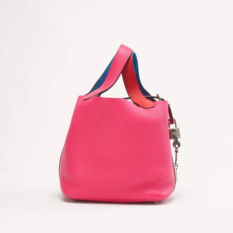 Hermes Rose Mexico Clemence Tricolor Picotin Lock 18 Z Stamp 2021