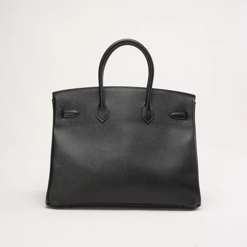 Hermès Birkin 35 Q Square Epsom Leder Schwarz 2013