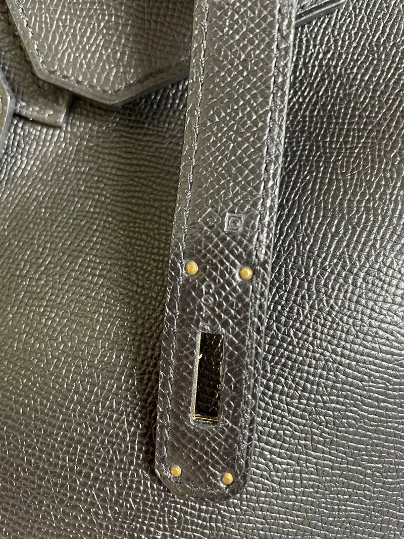 Hermès Birkin 35 Q Square Epsom Leder Schwarz 2013