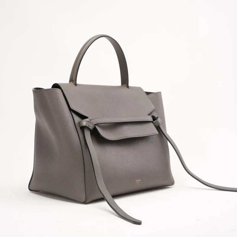 Celine Micro Belt Bag in Grau aus genarbtem Kalbsleder, 2016