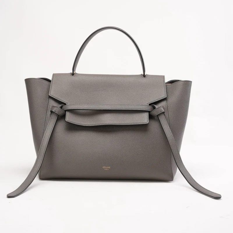 Celine Micro Belt Bag in Grau aus genarbtem Kalbsleder, 2016