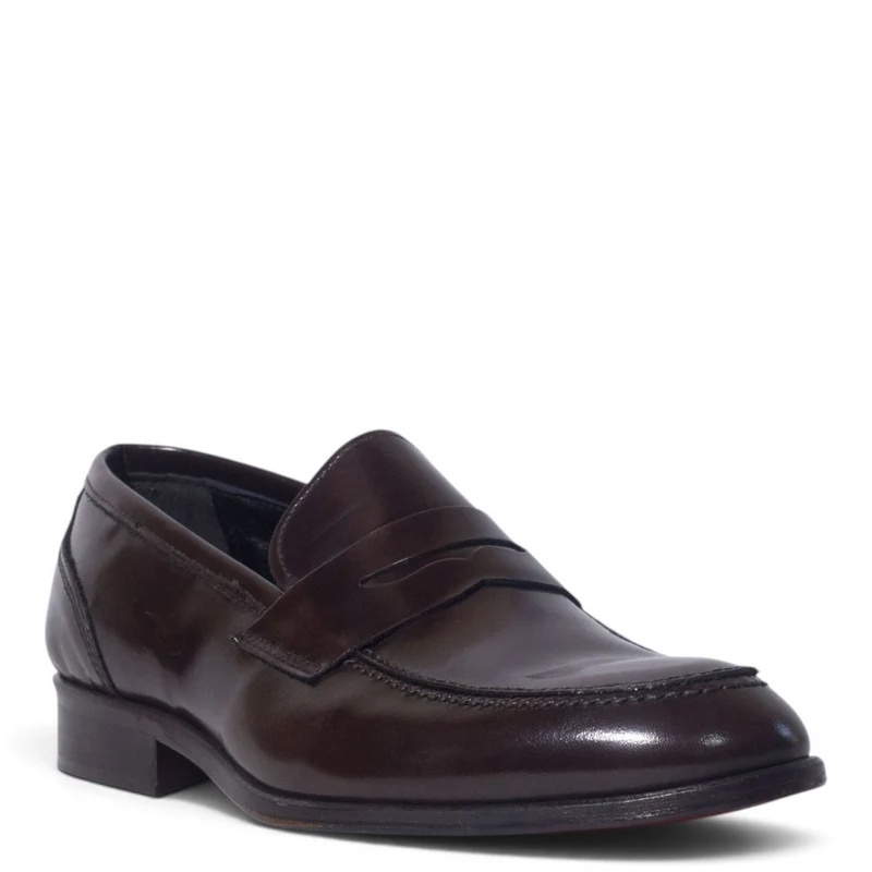 Italian Men Brown Vernis Leather Shoes #5272