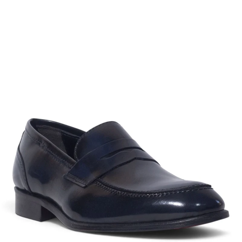 Italian Men Navy Vernis Leather Shoes #5274