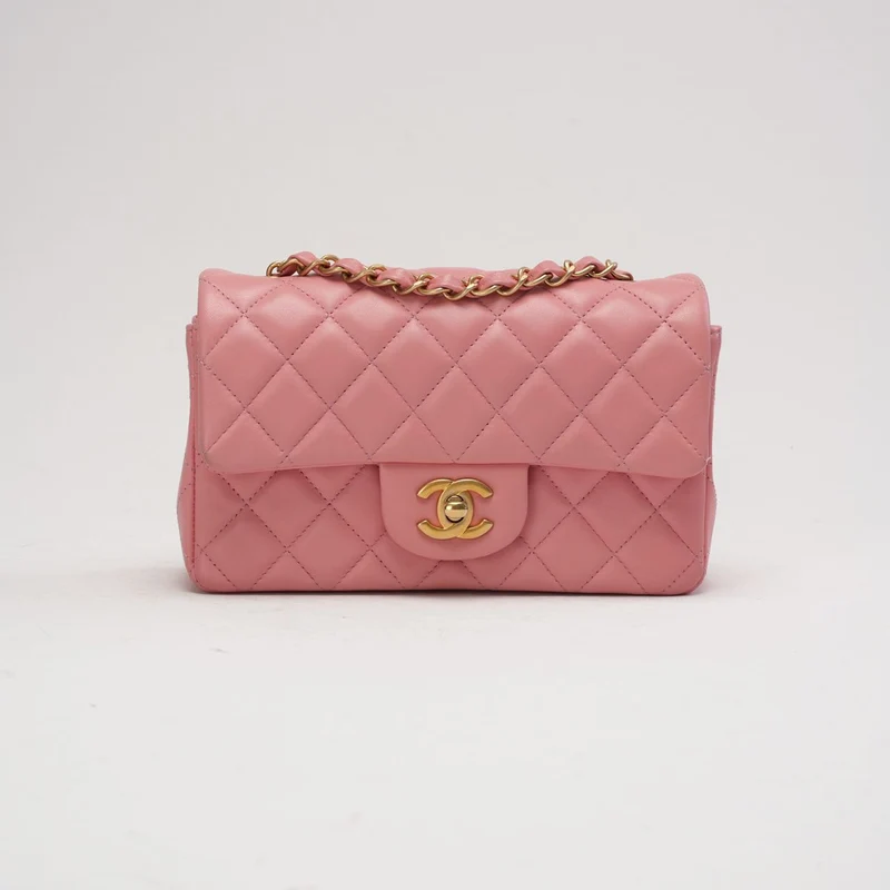 Chanel Pink Mini Rectangular Classic Flap Bag 2019