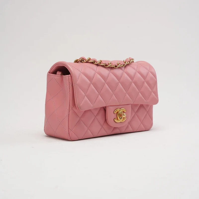 Chanel Pink Mini Rectangular Classic Flap Bag 2019