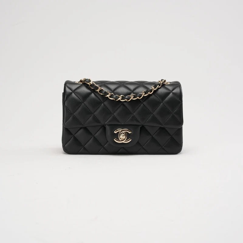 Chanel Schwarze Mini Tangle Classic Flap Bag 2019