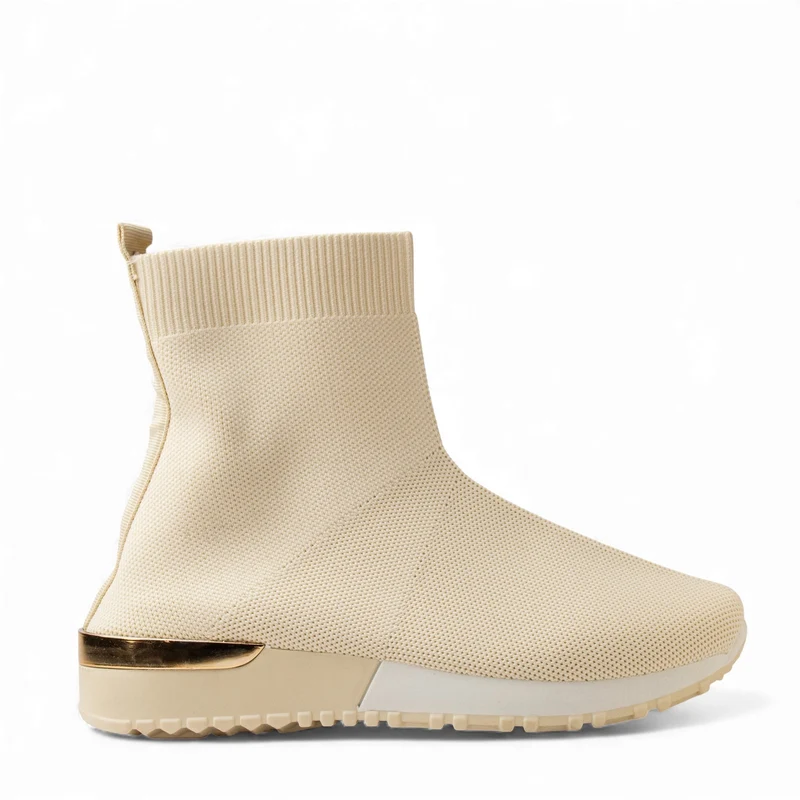 Europeon Union Women Beige Cloth Half Boot #4695