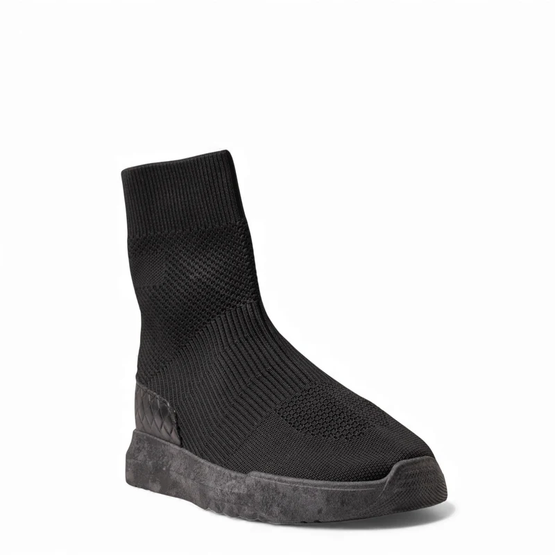 Europeon Union Women Black Cloth Half Boot #4696