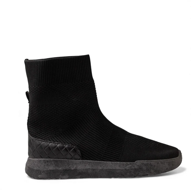 Europeon Union Women Black Cloth Half Boot #4696
