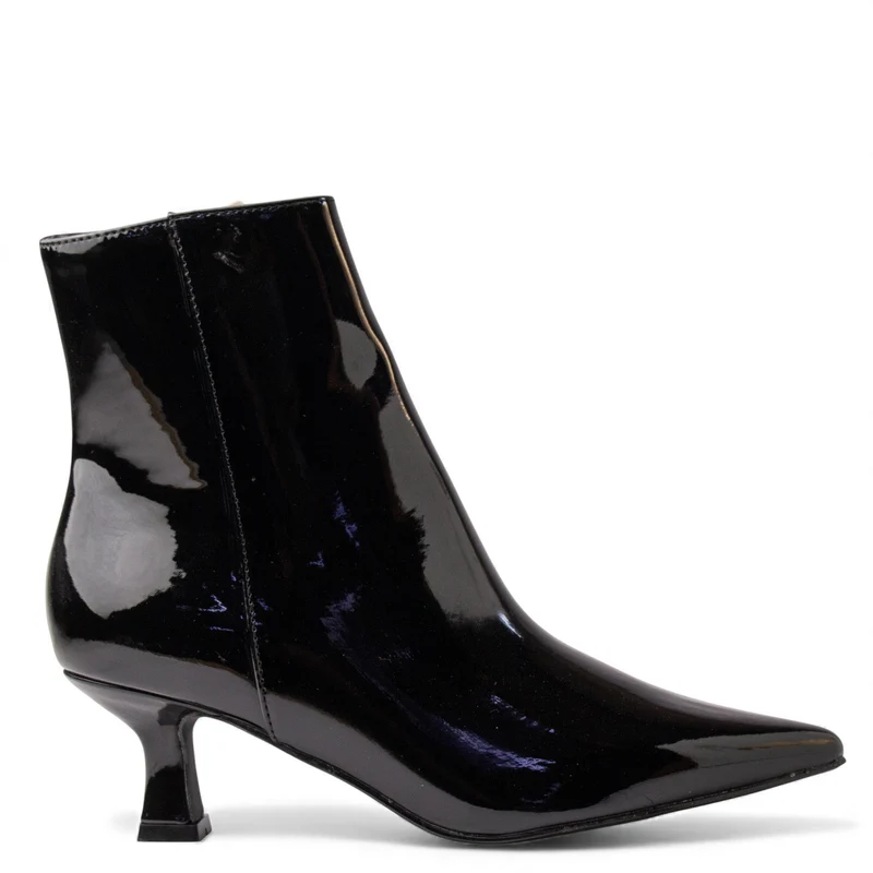 Europeon Union Women Black VernisLeather Half Boot #4564
