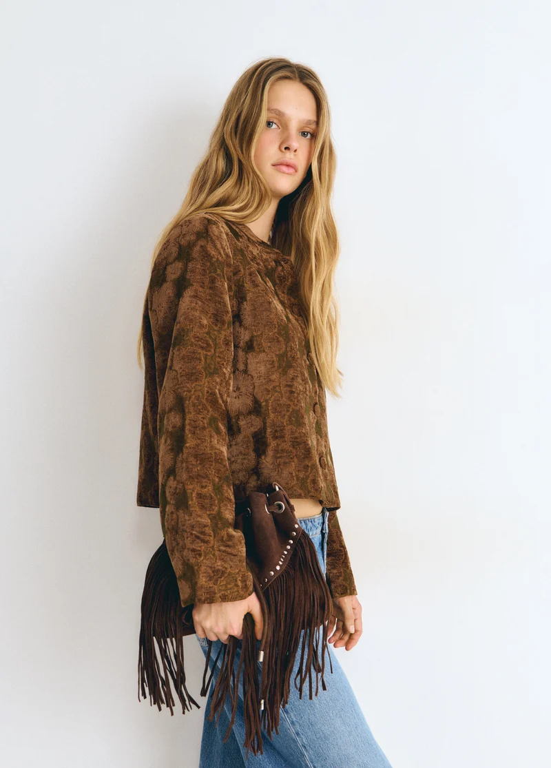 Fringed bucket bag