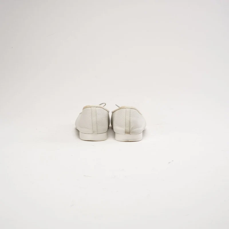 Chanel Ballerinas aus Leder, weiß/gelb, CC-Logo, Größe 39