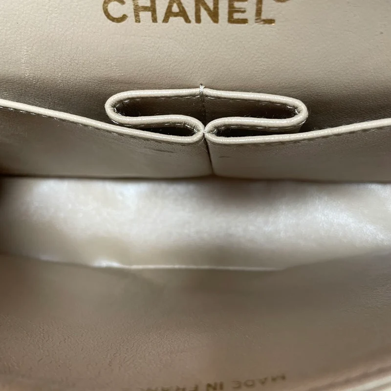 Chanel Vintage Beige Kleine Klassische Doppelflap-Tasche 1994