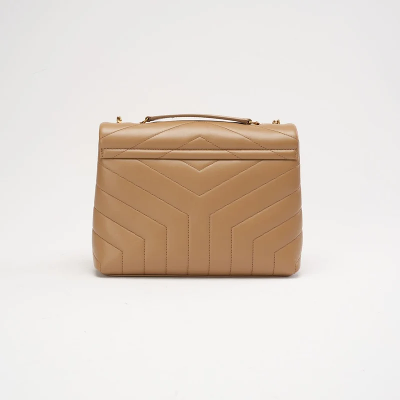 Saint Laurent Kleine Loulou Kettentasche Dunkelbeige 2022
