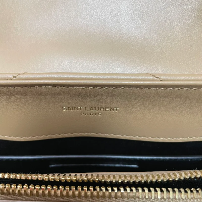 Saint Laurent Kleine Loulou Kettentasche Dunkelbeige 2022