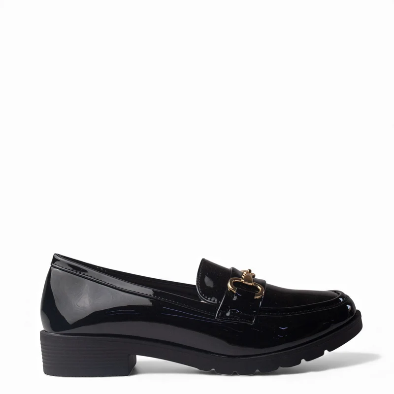 Europeon Union Women Black VernisLeather Shoes #4541