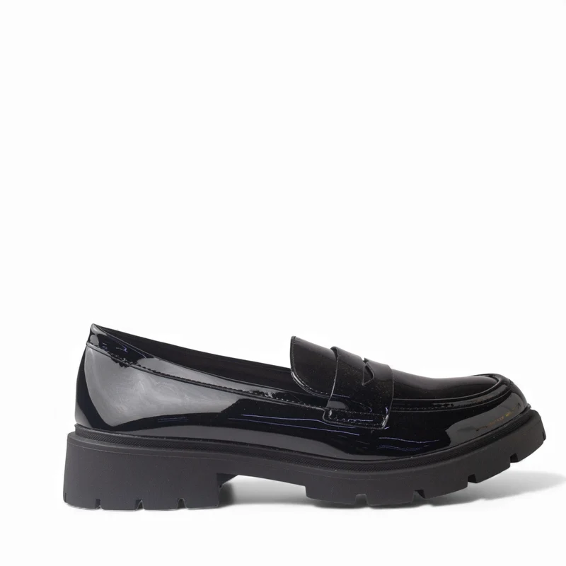 Europeon Union Women Black VernisLeather Shoes #4543