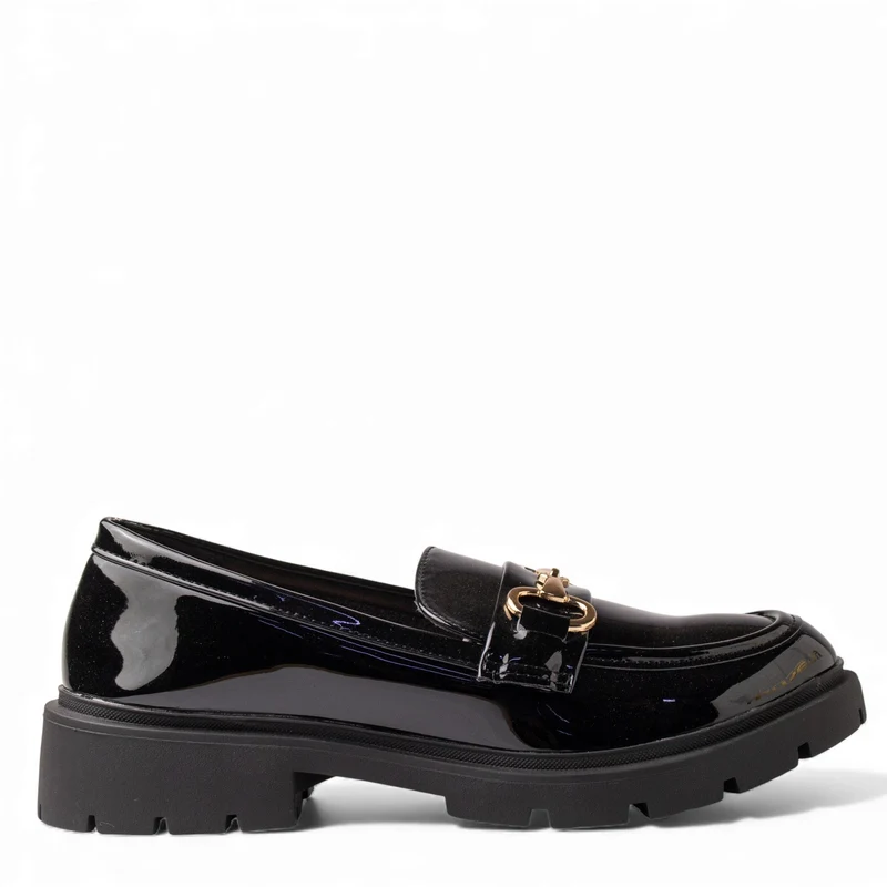 Europeon Union Women Black VernisLeather Shoes #4546
