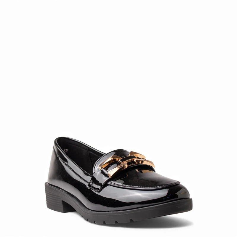 Europeon Union Women Black VernisLeather Shoes #4548