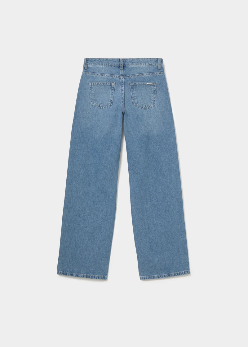 Star denim jeans with front pocket