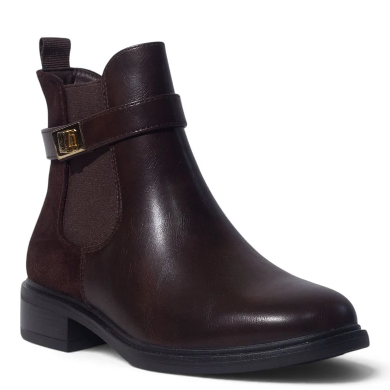 European Union Women Brown Leather Half Boot #5500