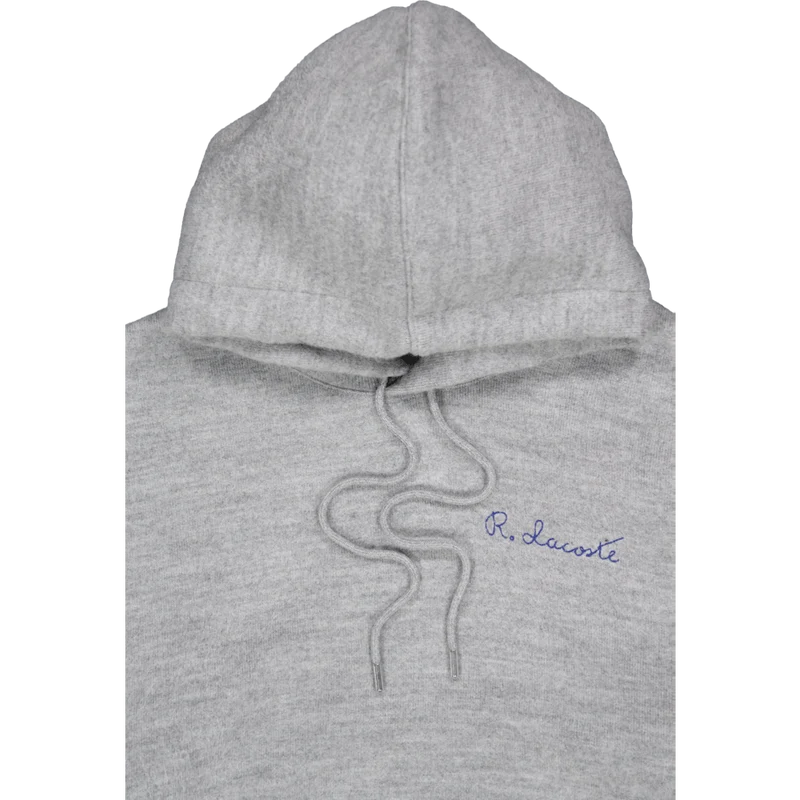 Embroidered Signature Hoodie Silver Chine
