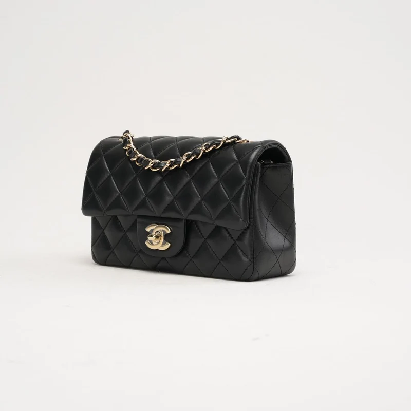Chanel Classic Mini Rechteckige Klappe Lammleder Schwarz 2017