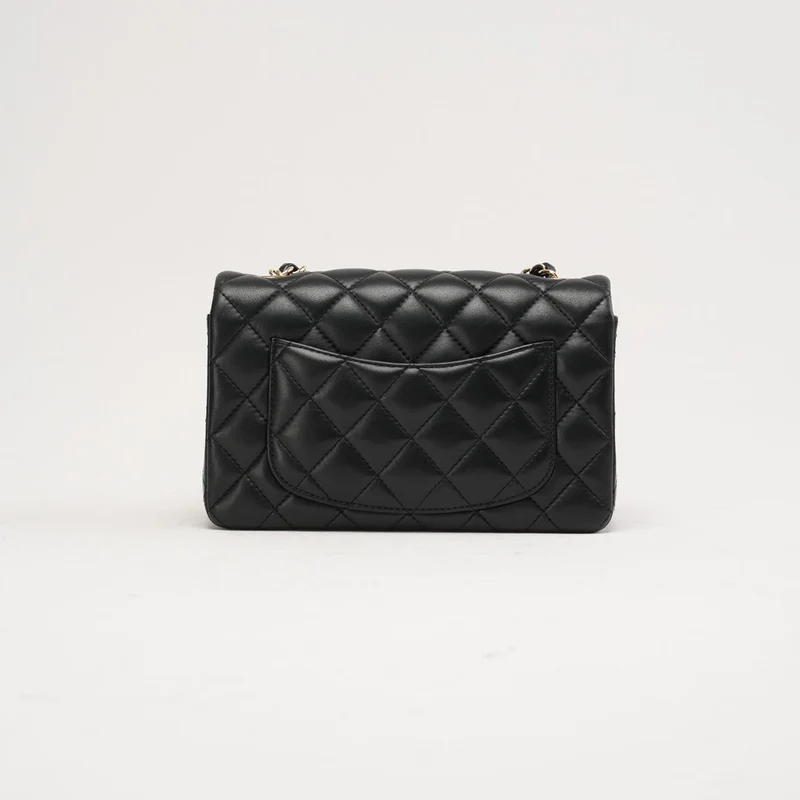 Chanel Classic Mini Rechteckige Klappe Lammleder Schwarz 2017