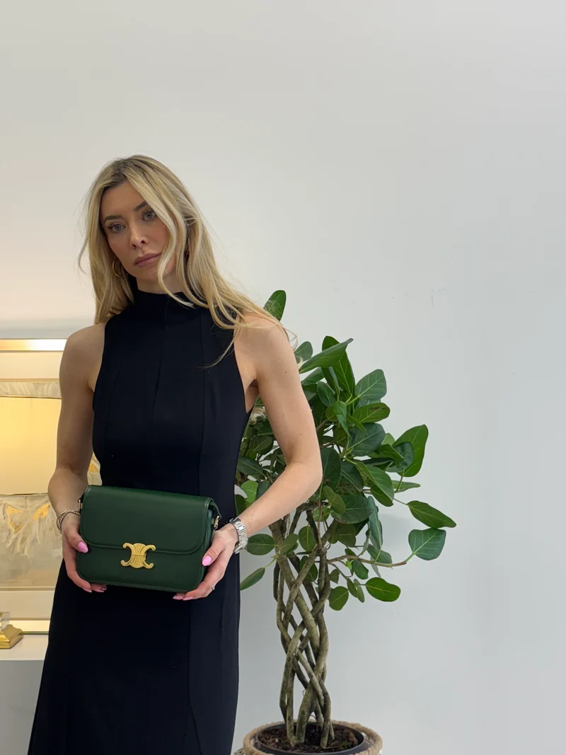 Celine Small Triumph Crossbody, Kalbsgrün