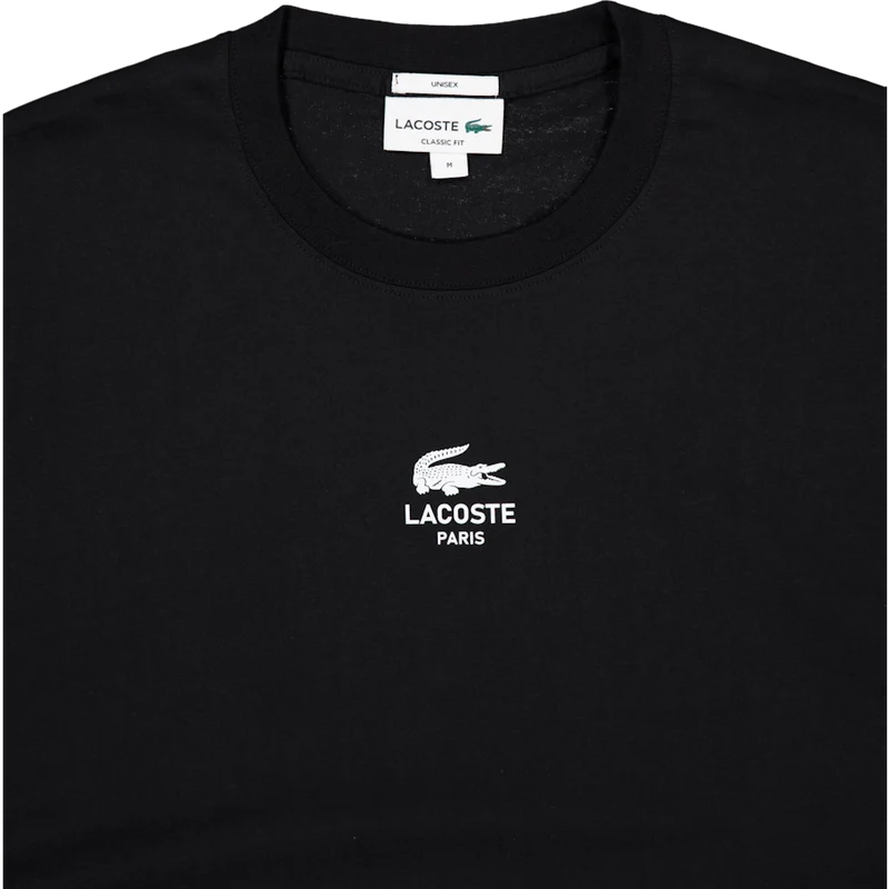Signature Print Cotton T-shirt Black
