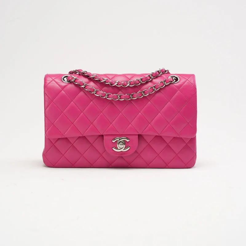 Chanel Pink Timeless Medium Double Flap Bag 2014