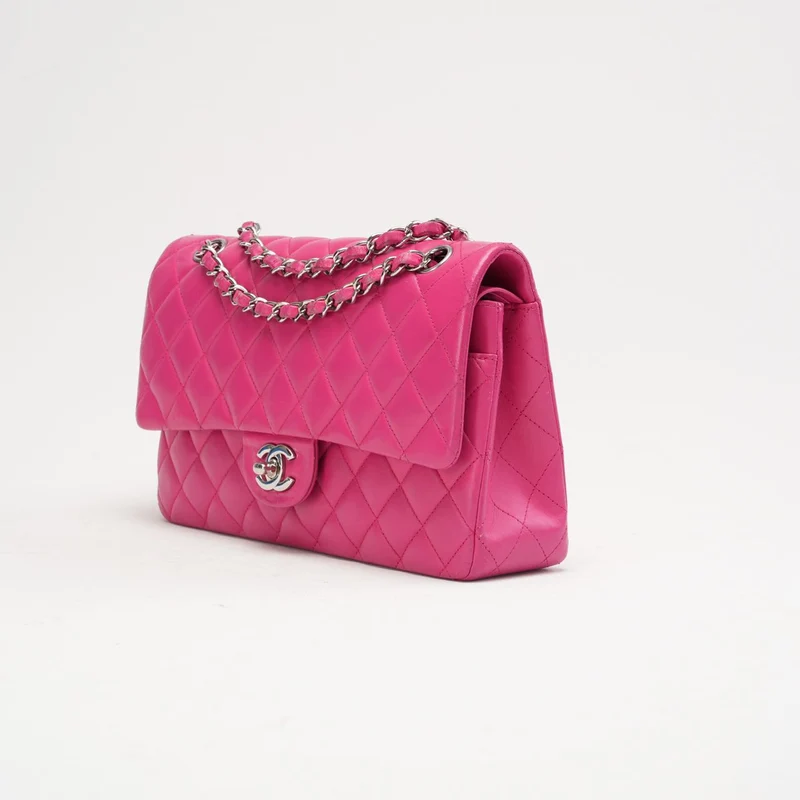 Chanel Pink Timeless Medium Double Flap Bag 2014