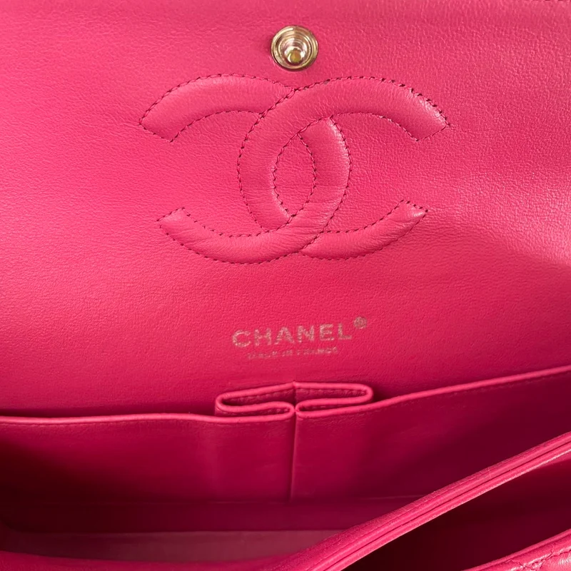 Chanel Pink Timeless Medium Double Flap Bag 2014