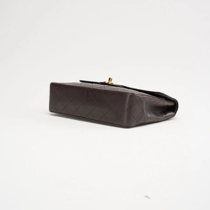 Chanel Vintage Zweifarbige Klassische Klappentasche in Braun, 1991
