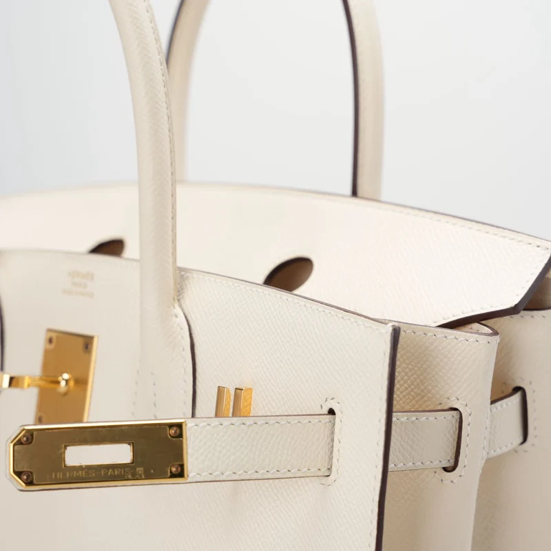 Hermes Birkin 30 Sellier Tasche aus Nata Epsom Leder mit goldener Hardware