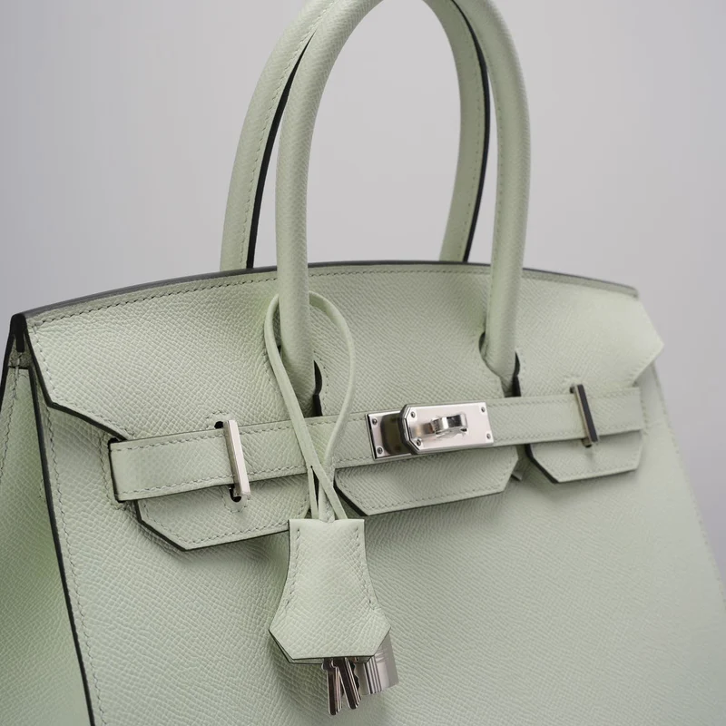 Teil 1: Hermes Birkin Sellier 30 Tasche aus Vert Fizz Epsom-Leder mit Palladium-Beschlägen aus dem Jahr 2023