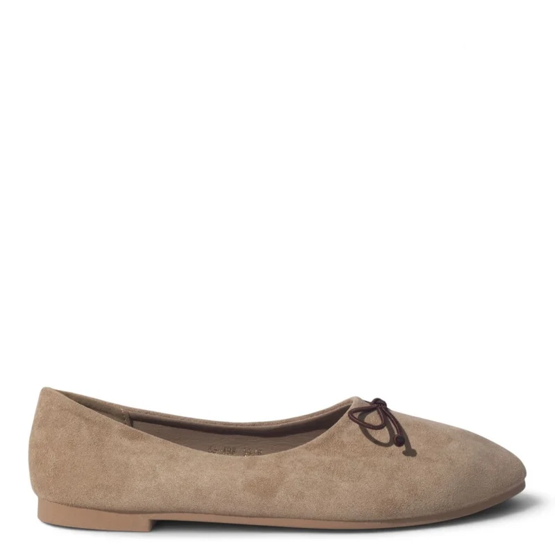 European Union Women Beige Chamois Ballerina #5399