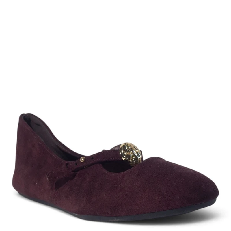 European Union Women Maroon Cloth Ballerina #5416
