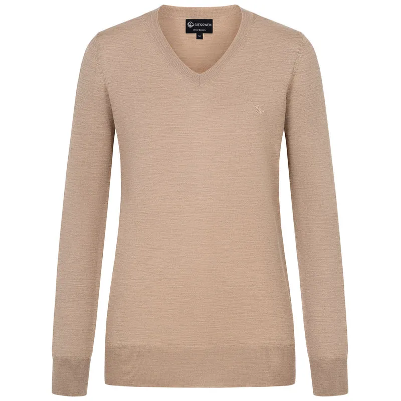 Baumwollpullover V-Ausschnitt Damen