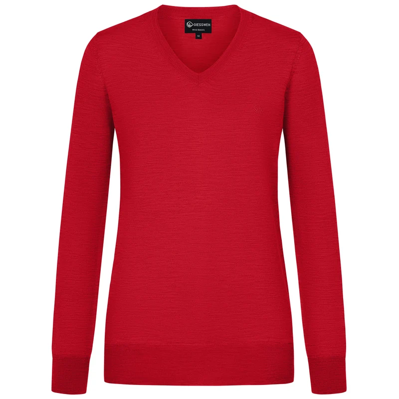Baumwollpullover V-Ausschnitt Damen
