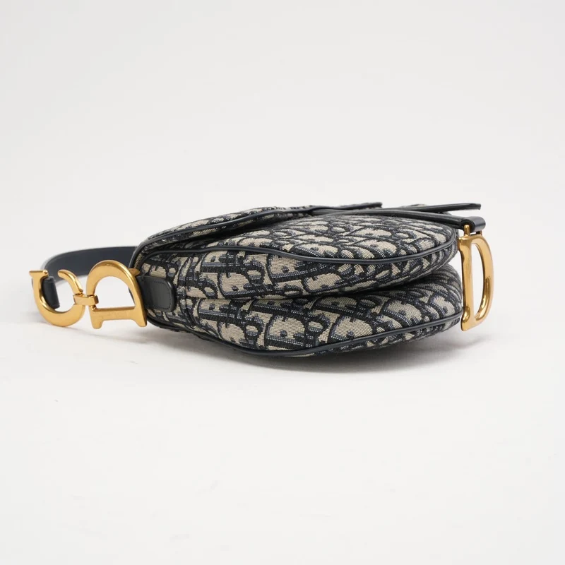 Dior Saddle Medium Canvas Blau/Weiß 2020