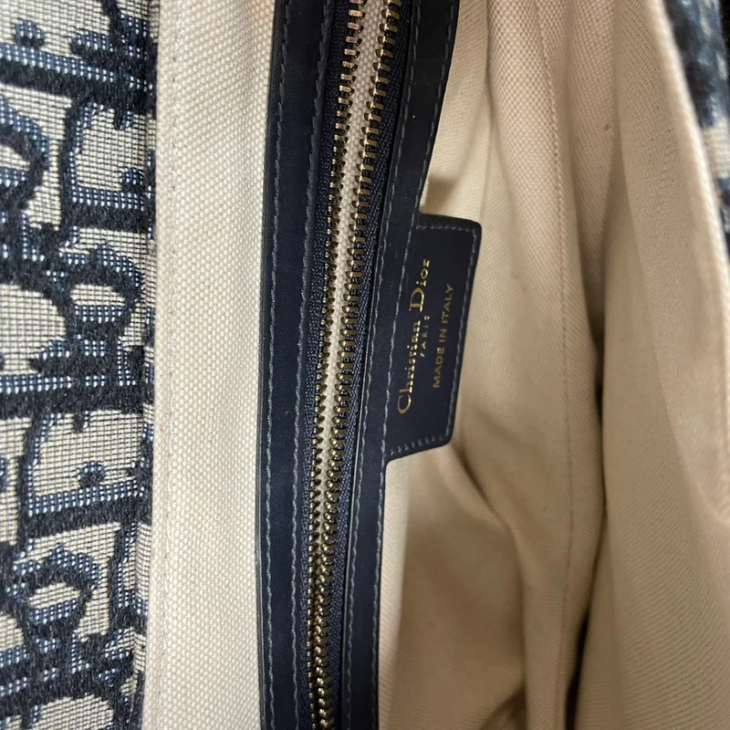 Dior Saddle Medium Canvas Blau/Weiß 2020