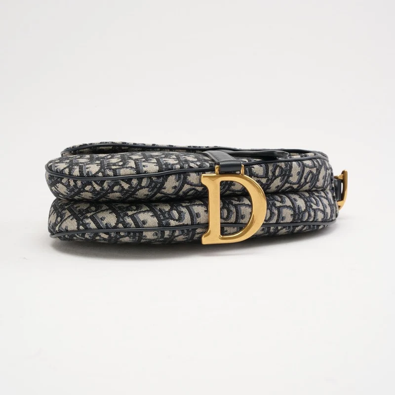 Dior Saddle Medium Canvas Blau/Weiß 2020