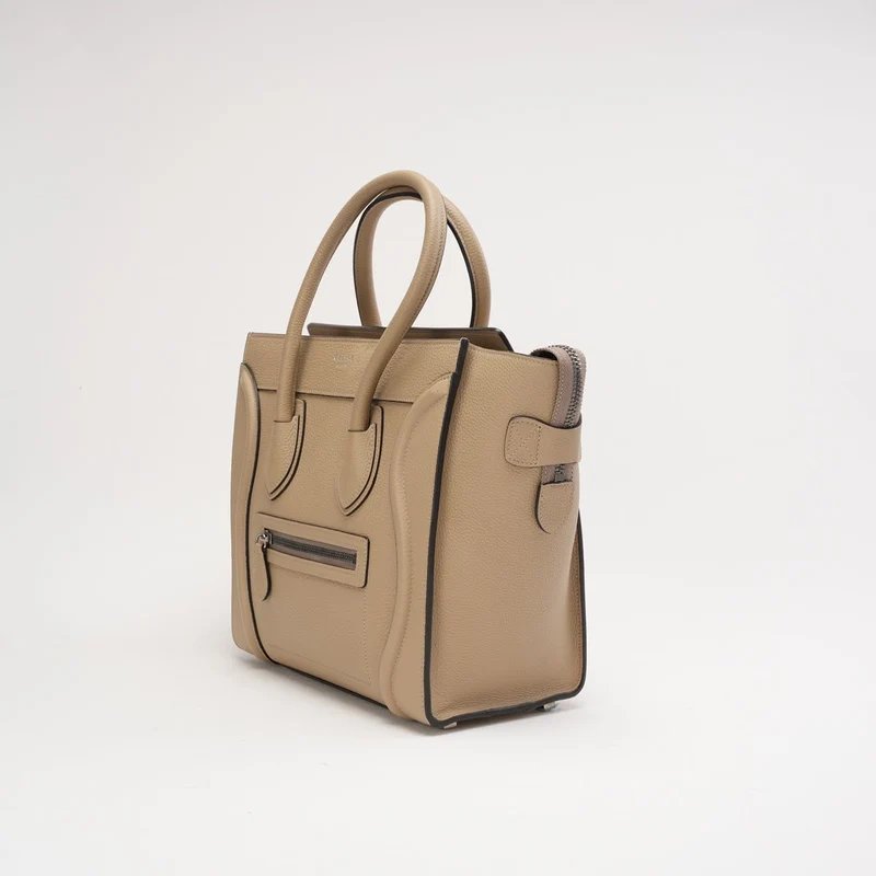 Celine Luggage Micro Tote Beige 2015