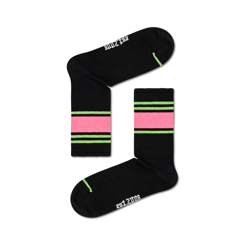 Blocked Stripe 3/4 Crew Sock 9000
