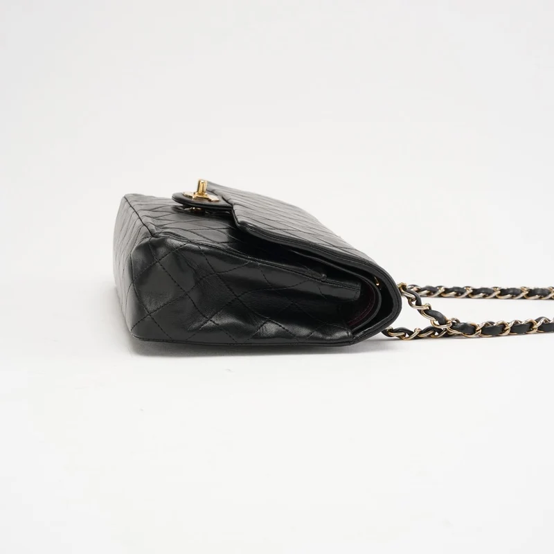 Chanel Vintage Schwarze Medium Classic Double Flap Bag 2003