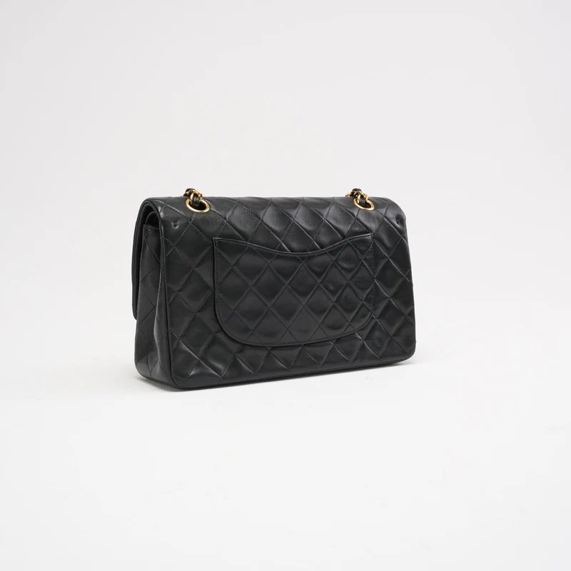 Chanel Schwarze Vintage Classic Medium Double Flap Bag 1997